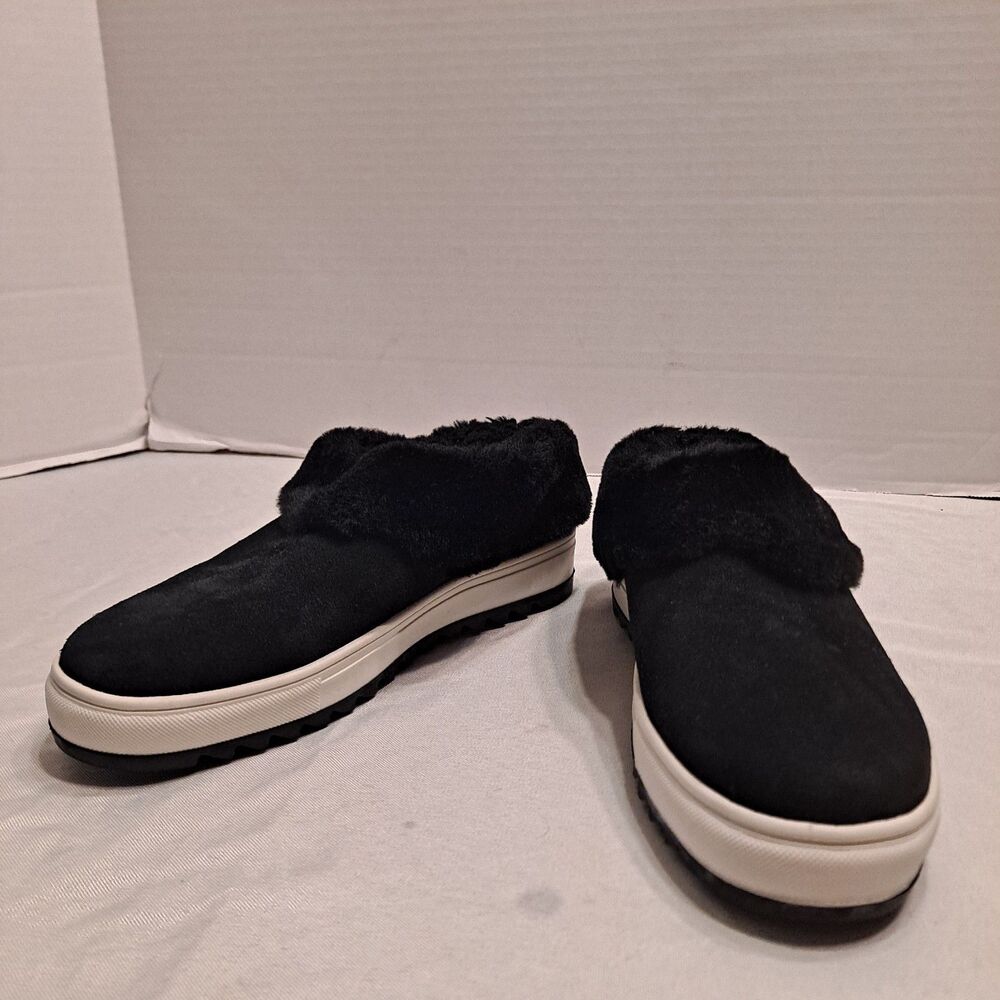Blondo Suri Waterproof Suede Slip-On Sneaker Faux-Fur Lining Women's 6.5 M Black